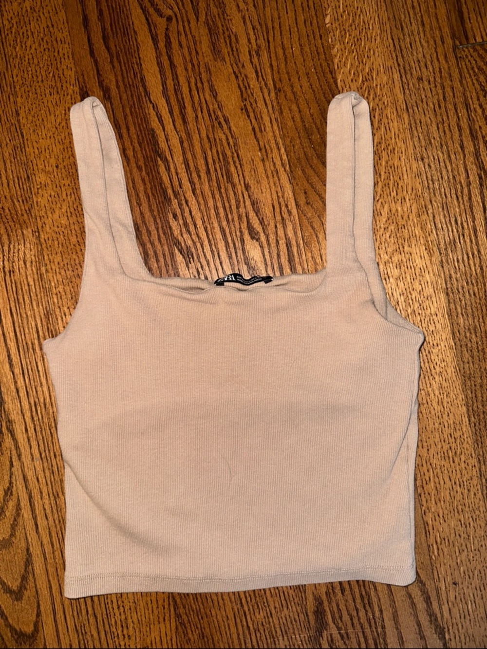 Zara Square Neck Ribbed Crop Tank Top- Size M